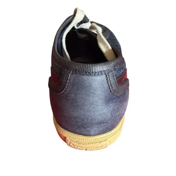 Salvatore Ferragamo Women’s Sneakers Navy Leather Gum Sole Dust Bag Italy 7.5 - Picture 12 of 16